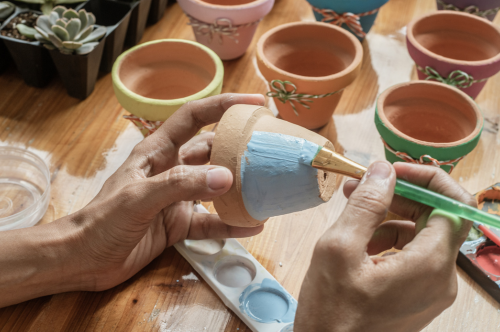 flower pot painting